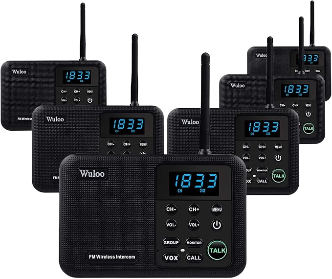 Wuloo Intercoms Wireless for Home 1 Mile Range 22 Channel 100 Digital Code by Wuloo