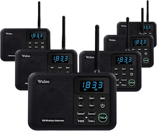 Wuloo Intercoms Wireless for Home 1 Mile Range 22 Channel 100 Digital Code by Wuloo