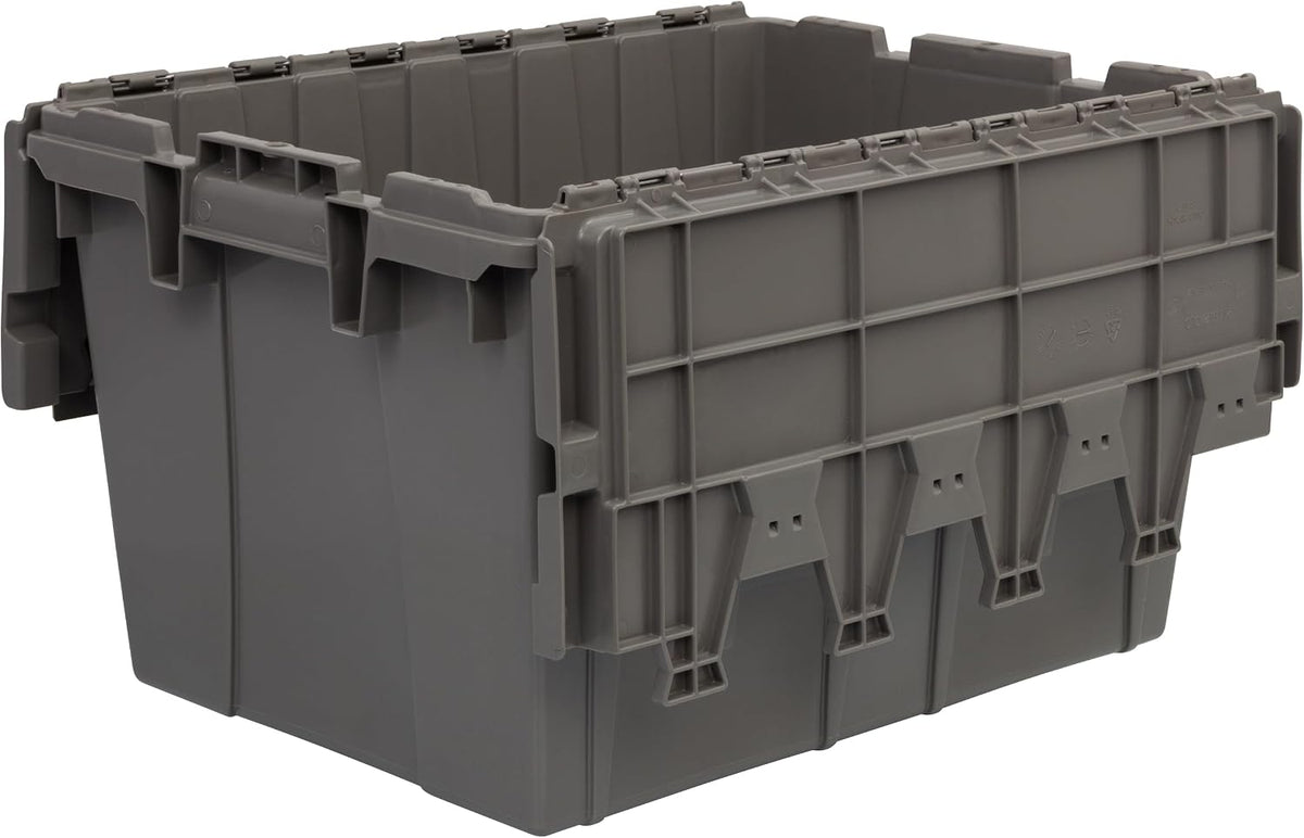 buckhorn 12g industrial plastic storage container, lid attached, view 10