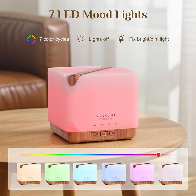 ASAKUKI Essential Oil Diffuser 700ml, Ultrasonic Aromatherapy Humidifier - Image 6