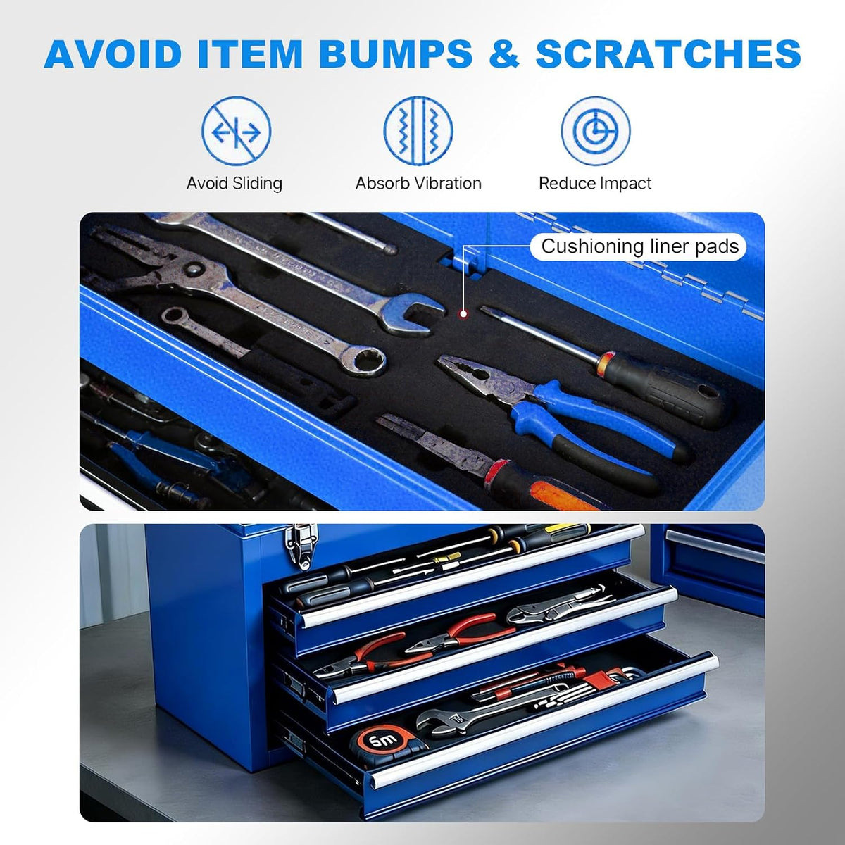 big red metal tool box, 20.5-inch, portable metal, side view