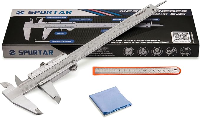 Spurtar Vernier Caliper Measuring Tool 6", 0-6Inch/0-150mm Manual Non Digital - Image 3