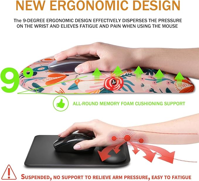 BOCHEERY Ergonomic Mouse Pad Wrist Support, Upgrade Mousepad - Image 5