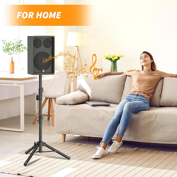 Small Speaker Stands, Lightweight 35mm Compatible Insert, Adjustable Height - Image 7