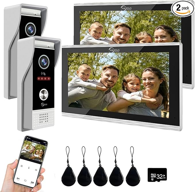 Wired Smart Video Apartments Intercom System, 10 Inch Monitors by ANJIELOSMART