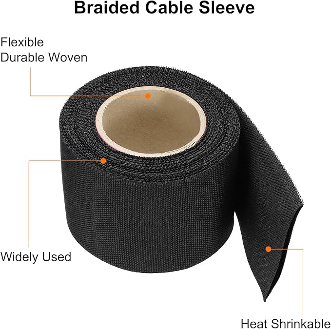 MECCANIXITY Braided Cable Sleeves Heat Shrinkable Fabric Sleeving, Network - Image 4