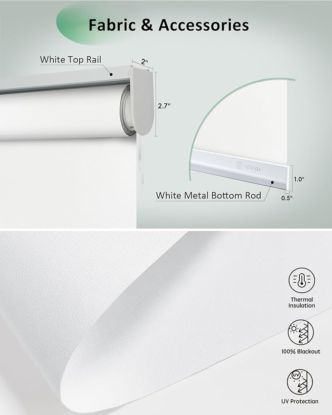 Yoolax Motorized Blinds App Control, Cordless Automatic Shades Roller Window - Image 4