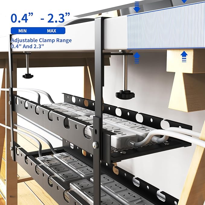 WIGAKDRU 31Inch Extendable Under Desk Cable Management Tray Multi-Model Metal - Image 5