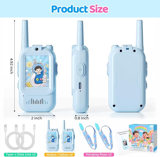 Video Walkie Talkies for Kids Toys, Birthday Gifts for Grandkids, 2 Pack HD - Image 6