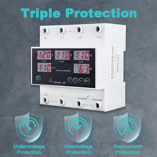 Automatic Transfer Switch, 110V 63A Auto Transfer Switch Real-time Monitoring - Image 3