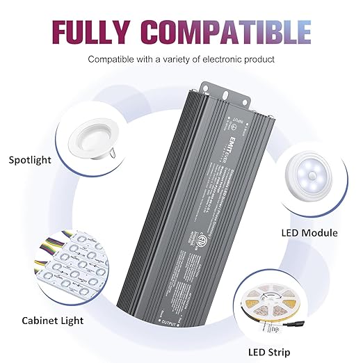 EMITEVER Triac Dimmable LED Driver, 2 Packs 80W Power Supply, AC 120V to DC 24V - Image 8