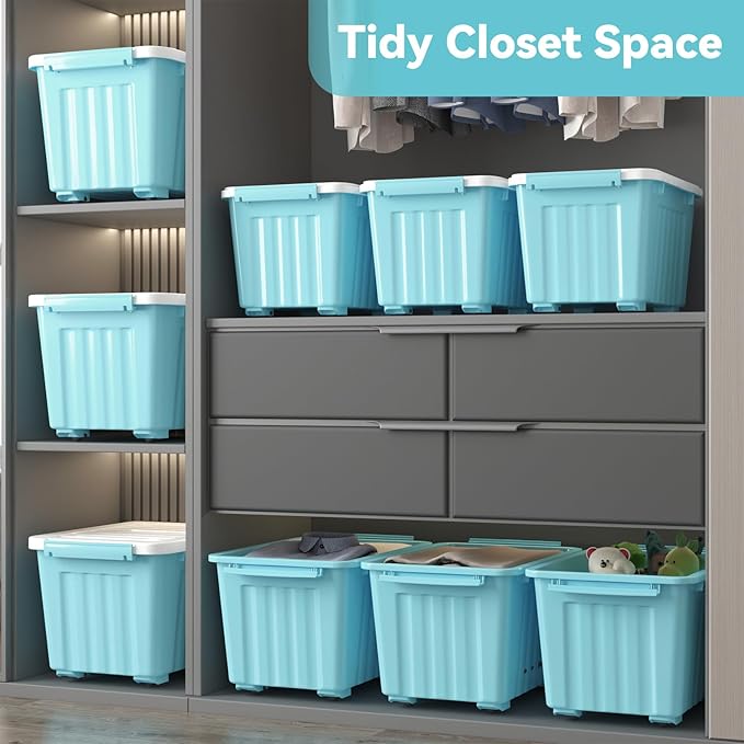 Nazhura 97 Quart Plastic Storage Bin, Stackable and Nestable Storage Boxes - Image 6