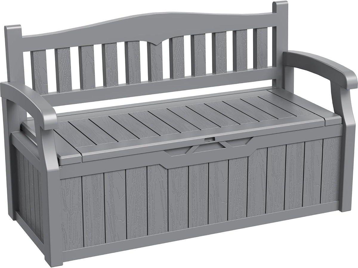 greesum 80 gallon storage bench outdoor deck box, main product view