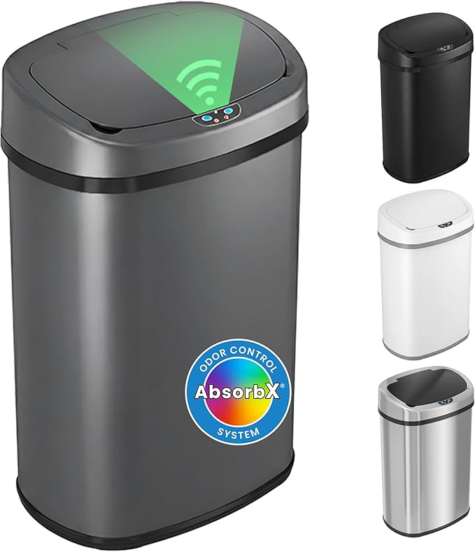 iTouchless 13 Gallon Oval Sensor Trash Can by iTouchless