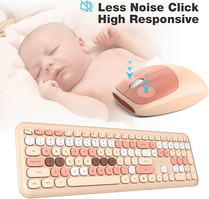 MOFII Wireless Keyboard Mouse Combo, Colorful Compact Full Size Wireless - Image 4