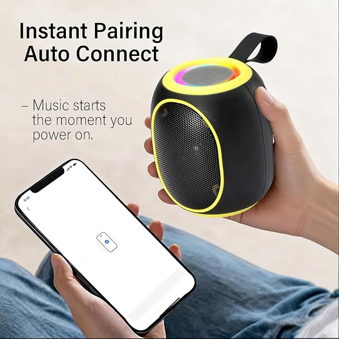 Portable Bluetooth Speaker – 8W HD audio quality, TWS stereo pairing, LED light - Image 2