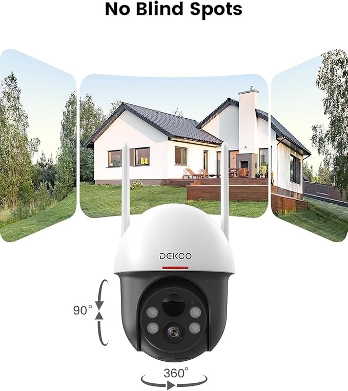 DEKCO Security Cameras Wireless Outdoor, Solar Powered, Panoramic PTZ, Auto - Image 2