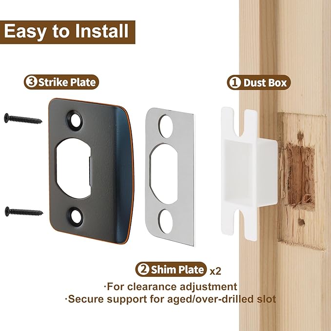 MOSECYOU Standard Door Lock Strike Plate - Image 3