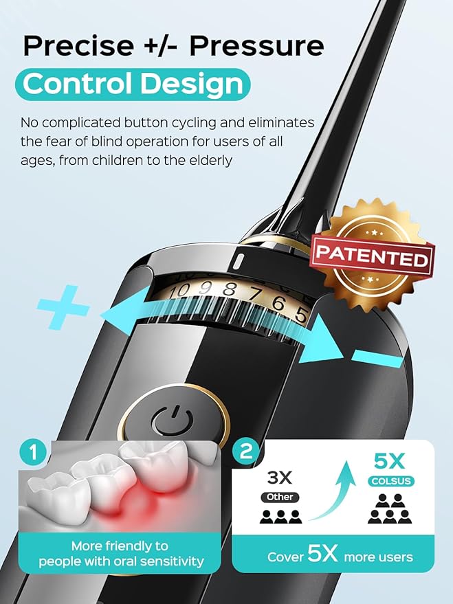 COSLUS Portable Water Flosser for Teeth: 10 Pressure Settings Professional - Image 3