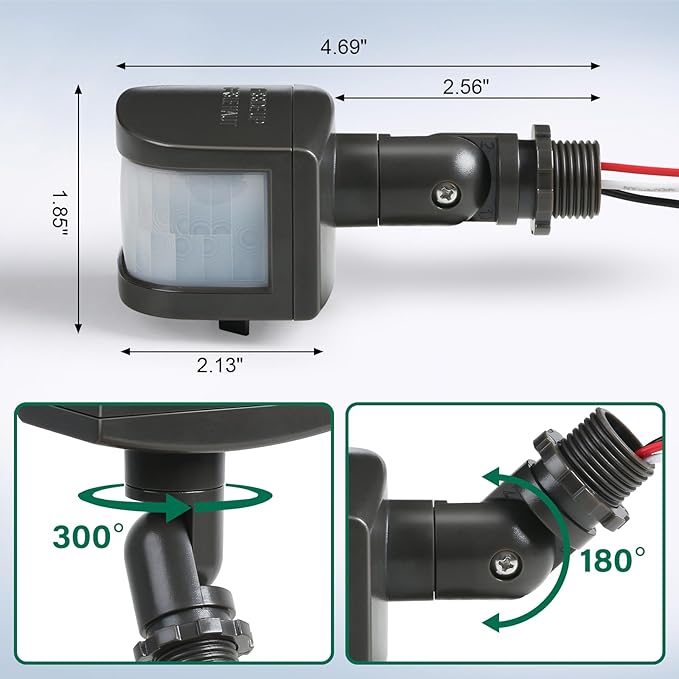 TREEWELL 2 Pack 240-Degree Replacement Motion Sensor, Adjustable LUX & Time & - Image 4