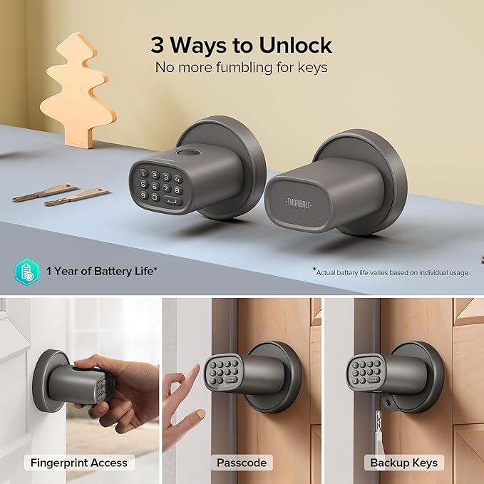 ThorBolt Keyless Entry Door Lock, Fingerprint Door Lock - Image 2