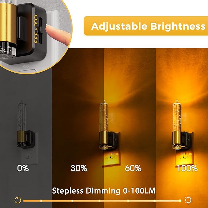 L LOHAS LED Night Light, Amber Candle Night Lights Plug into Wall, 0-100 LM - Image 2
