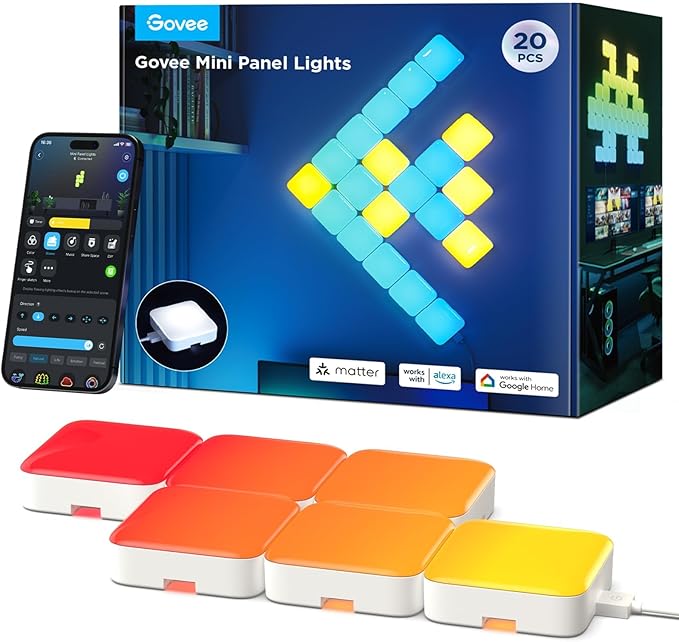 Govee Mini Panel Lights, RGBIC Wall Lights, Smart LED Wall Panels, Works by Govee