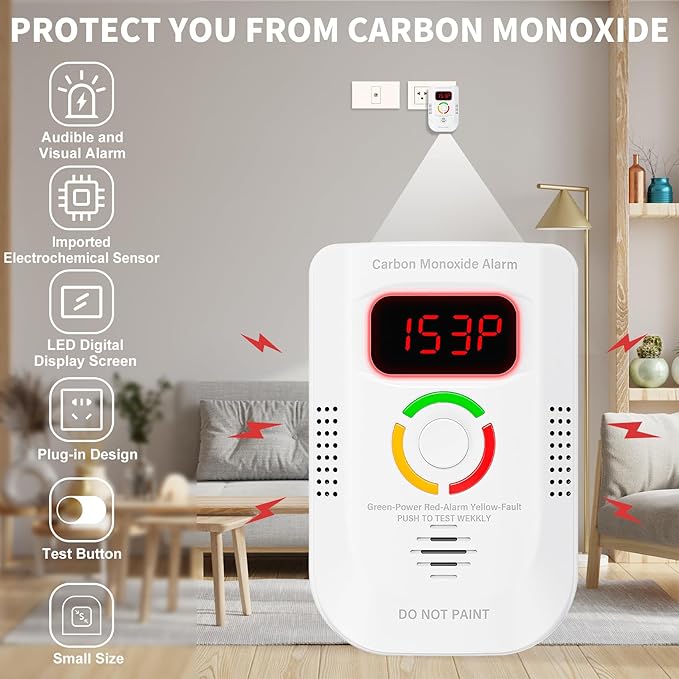 Carbon Monoxide Detectors Plug in, Carbon Monoxide Alarm - Image 3