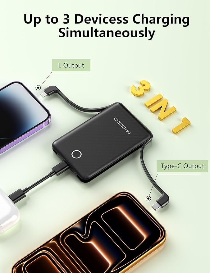 miisso 10000mAh Mini Portable Charger - Image 5