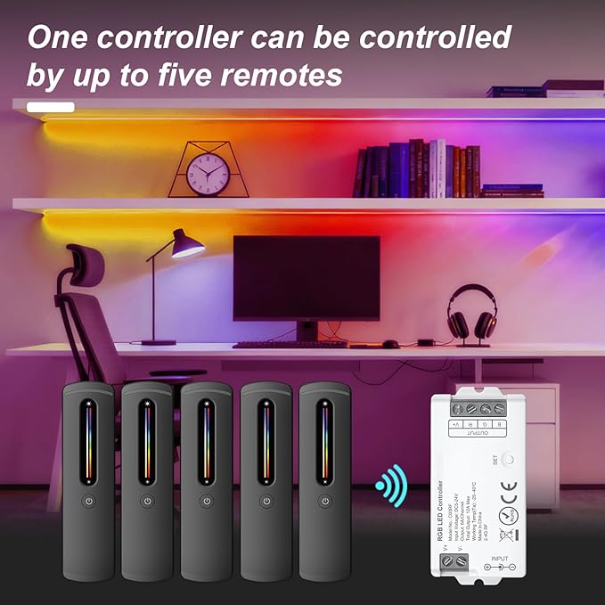 2.4GHz RF RGBW LED Strip Controller Remote Kit, Wireless Remote & Tuya - Image 3