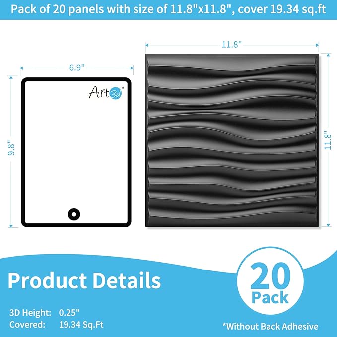 Art3d 20 Pack Decorative 3D Wall Panels, 19 Sq.Feet PVC Interior Wall Décor - Image 2