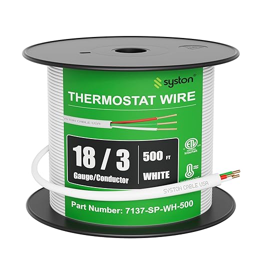 Syston 18/3 Thermostat Doorbell HVAC Heating Control Cable Wire, 100% Solid - Image 3