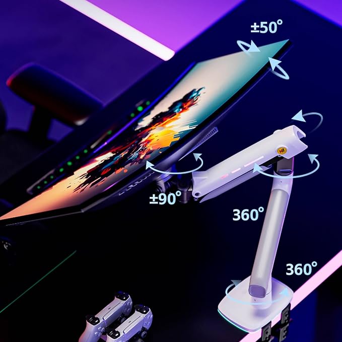 NB Gaming Monitor Arm or for 32 to 60 Inches Screen, Load up to 20 kg, VESA - Image 6