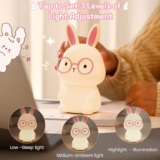 FAMIDUO Bunny Night Light, Rabbit Lamp - Image 3