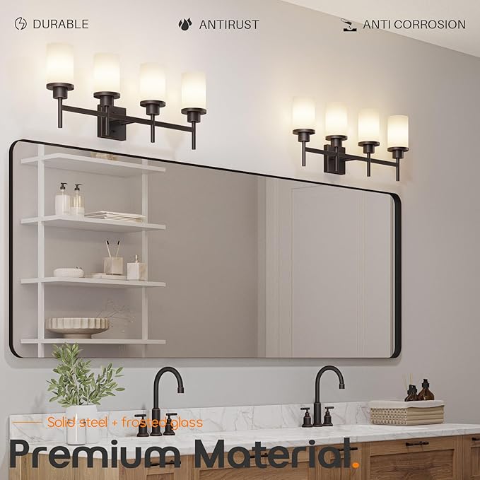 AONEON Bathroom Light Fixtures 4-Light Bathrom Vanity Lightings - Image 6