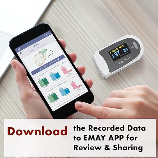 EMAY Sleep Oxygen Monitor with Built-in Recording Capability | Track Continuous - Image 5