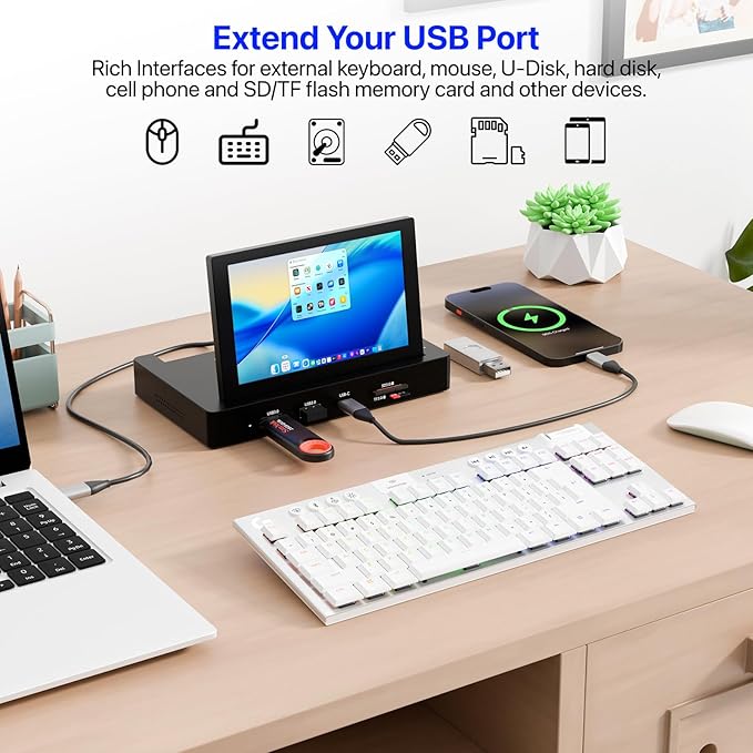 5-Inch Mini Monitor with USB HUB & Raspberry Pi Mount Holes, Type-C One-Cable - Image 5