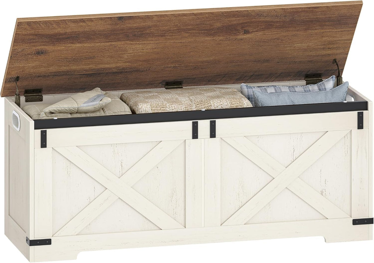 hzuaneri 47" farmhouse storage chest and bench |, main product view