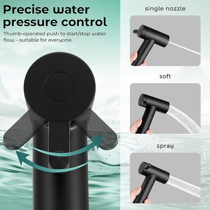 Handheld Bidet Sprayer for Toilet, Adjustable Water Pressure Control Rotary - Image 2