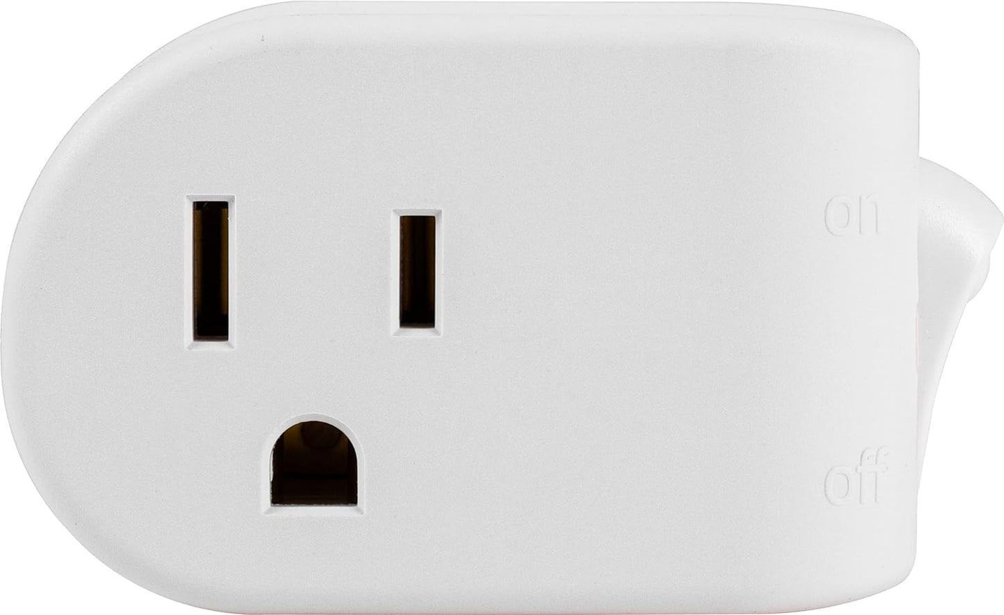 GE Grounded On/Off Power Switch, Plug-In, White, Energy Efficient, Space Saving Design, UL Listed, 15A, 120VAC, 1800W, 25511 | Space Saving Design, UL Listed, 15A, 120VAC, 1800W, White, 25511
