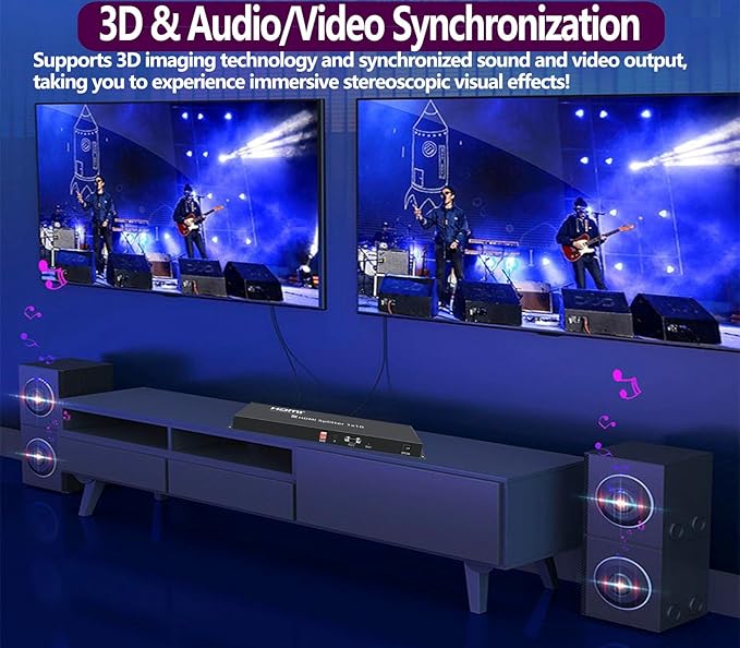 8K HDMI Splitter 1×10 HDMI2.1 Replicator Distributor 1 in 10 Out Affordable - Image 4