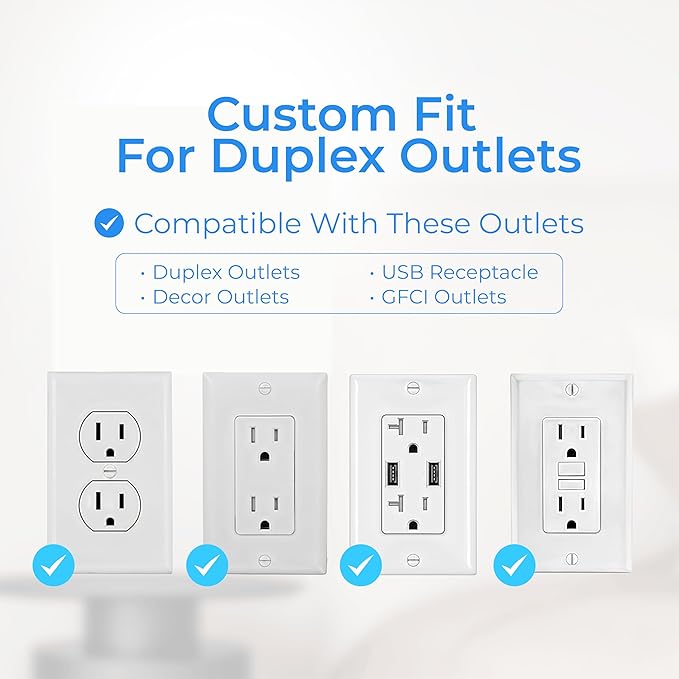 Wall Mount Power Strips Wall Charger 6 Outlet Extender 4 USB Ports and Night - Image 7