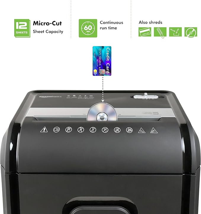 Aurora AU1275MB High-Security 12-Sheet Micro-Cut Paper and CD/Credit Card - Image 2
