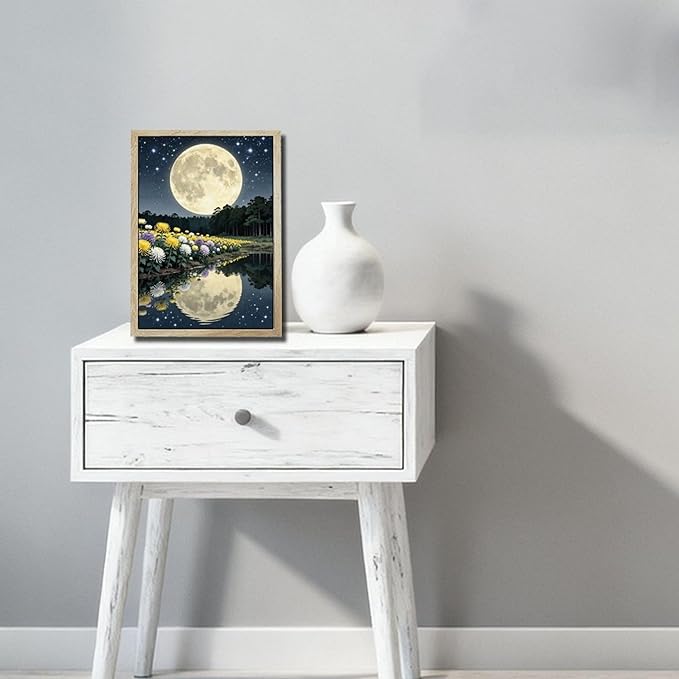 URVIP LED Glowing Photo Frame, 3D Starry-Sky Blue Moon Wall Art, 9x12 Inches - Image 5