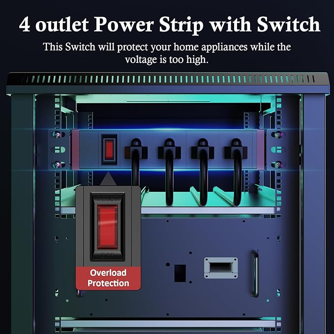 10 inch Rack Mount Power Strips PDU 4 Outlets - Image 3