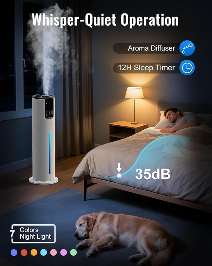 Lacidoll 8L Humidifiers for bedroom, Humidifiers large room up to 500 sq ft - Image 5