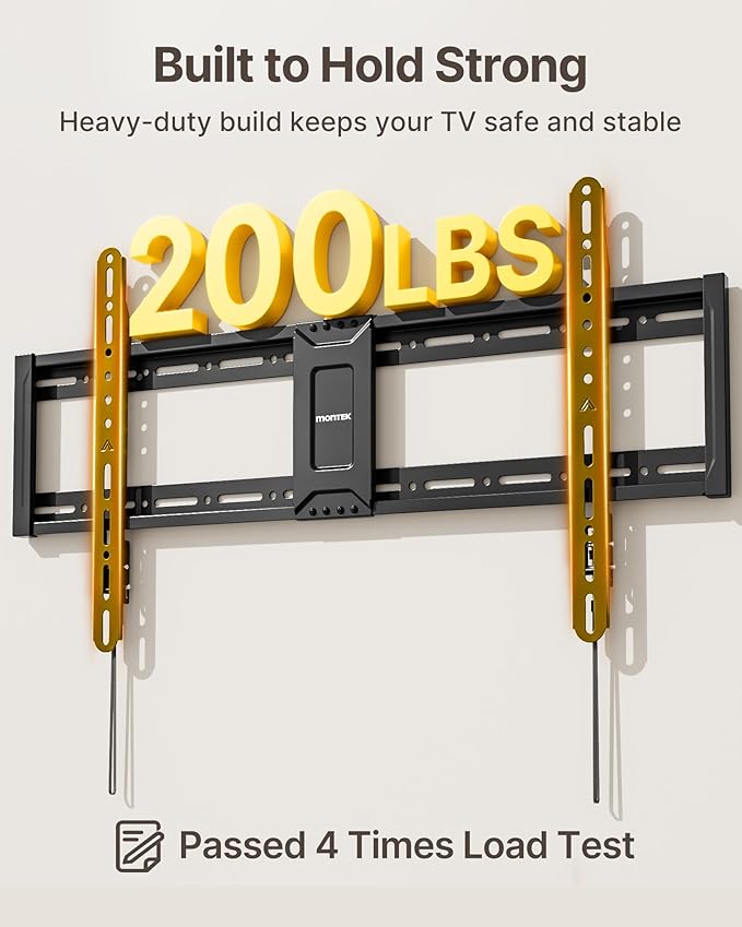 monTEK Heavy Duty Fixed TV Wall Mount - Image 3