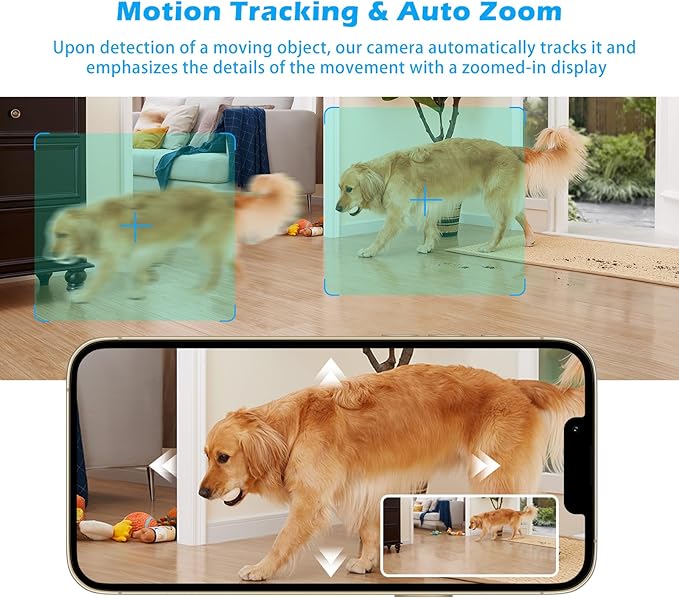 GUOANVISION 3MP Indoor Pan/Tilt Security Camera, 5G WiFi 360° Rotating Home - Image 2