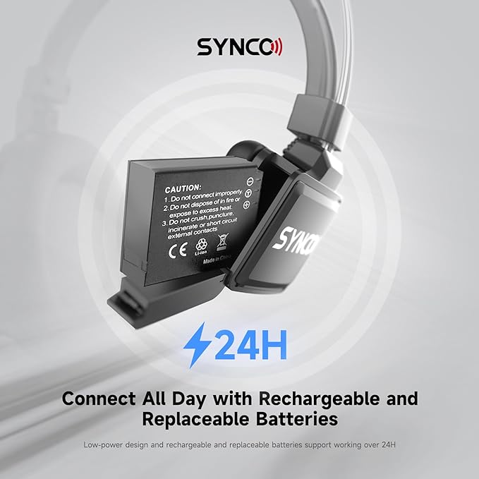 SYNCO XTALK XPro5 Wireless Intercom Headset System 2.4 GHz 500M/1640FT Full - Image 9