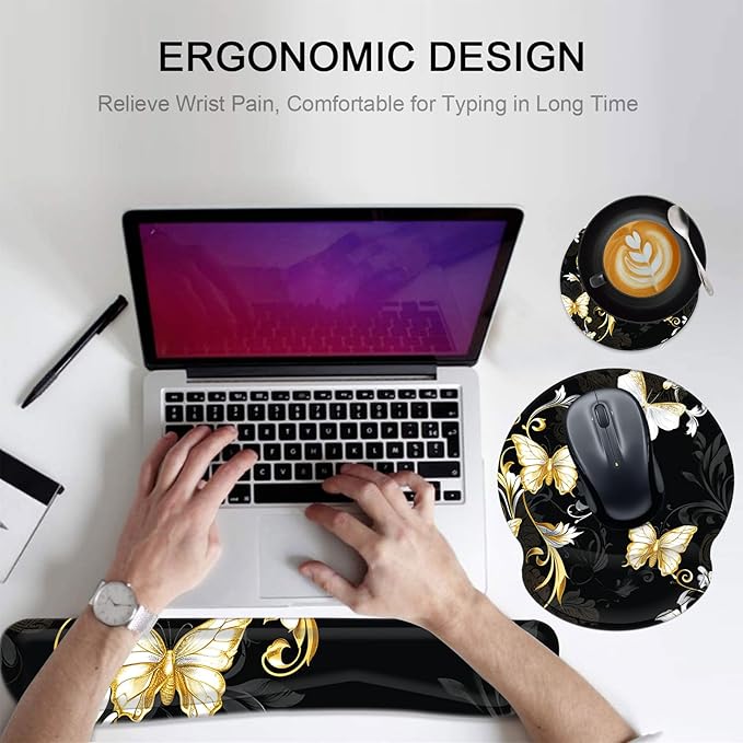 Keyboard Wrist Rest and Mouse Pad Wrist Support Set - Image 6